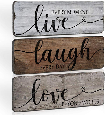 #ad Rustic Home Decor Signs Live Laugh Love Quotes Inspired Wood Hanging Sign for Li $53.89