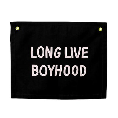 #ad Long Live Boyhood Banner Natural Wall Flag Wall Art for Nursery Modern ... $26.83