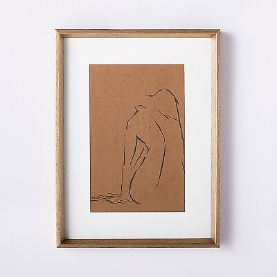 12quot; x 16quot; Woman Figural Sketch Framed Wall Art Tan Threshold designed with $11.99