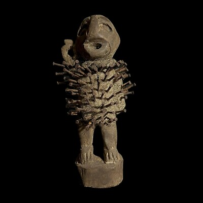 #ad African wooden figures primitive decor Nkisi N’Kondi hand carved statue G1483 $88.15
