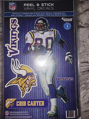 #ad #ad Chris Carter Minnesota Vikings 4 PIECE FATHEAD 9in Wide 16.5in Tall DECALS $19.99