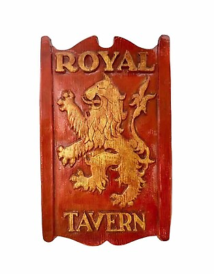 #ad #ad Sign Royal Tavern the Golden Lion Symbol Heavy Plaster Vintage Decor $225.00