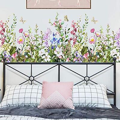 #ad Colorful Flowers Wall Stickers Decoration Peel And Stick Wall Art Sticker Decals $15.28