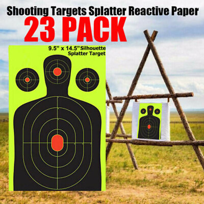 #ad Shooting Targets Reactive Splatter Range Paper Target Gun Shoot Rifle 23Packs $13.58