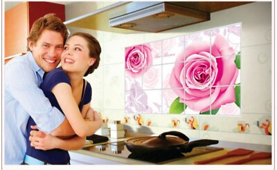 #ad 45*75cm Home Decor Kitchen Waterproof Bathroom DIY Wall Sticker Oil Proof Foil $9.06