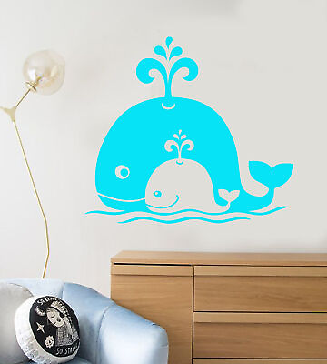 #ad #ad Vinyl Wall Decal Cartoon Animal Whales Baby Children#x27;s Room Stickers 1413ig $69.99