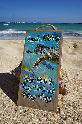 #ad Sea Turtle Sign Tropical Island Beach Nautical Coastal Home Decor TURTLE WISDOM $12.95