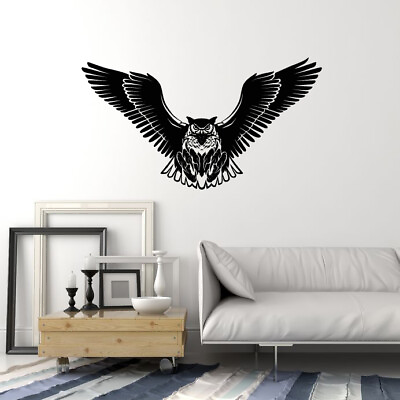 #ad Vinyl Wall Decal Owl Predatory Bird Tribal Decor Room Home Stickers Mural g929 $29.99