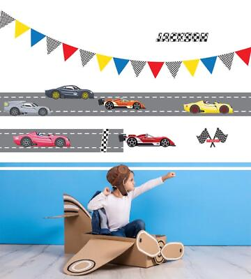 #ad Personalized Race Cars Set Wall Sticker Decal Art Mural For Kids Children WC244 $23.24