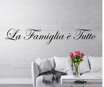 #ad LA FAMIGLIA E TUTTO Italian Vinyl Wall Art Decal Quote Words Lettering Decor $12.28