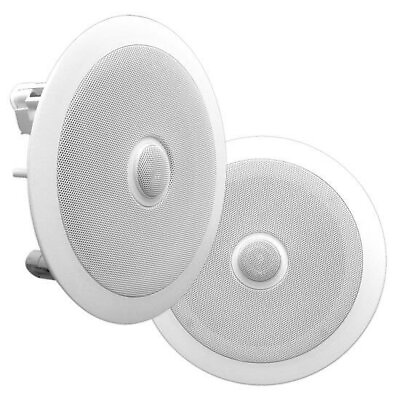 #ad Pyle 8quot; 2 Way 300W 8ohm Plastic Round In Wall Ceiling Speaker 1 Pair PDIC80 $58.99