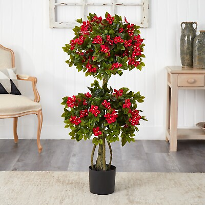 #ad 4#x27; Double Bougainvillea Topiary Tree Home Office Decor Real Touch . Retail $186 $99.00