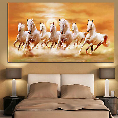 #ad Animal Art 7 Running Horses Canvas Painting Wall Art Picture For Living Room US $14.84