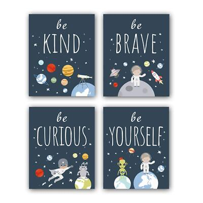 #ad Unframed Outer Space Room Decor Inspirational Space Art Print Set Of 4（8quot; x... $18.22