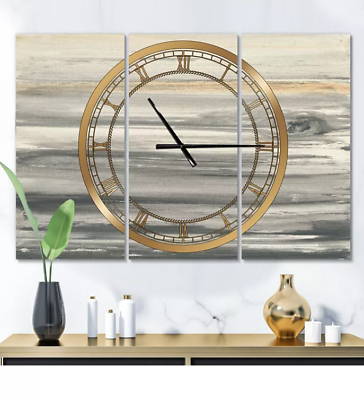 #ad #ad Designart Glam 3 Metal Panels 36quot; x 28quot; Wall Clock Art 7090 $162.50