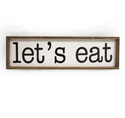 #ad EAT Wood Distressed Kitchen Dining Cafe Diner Sign Wall Decor Farmhouse Chic $21.99