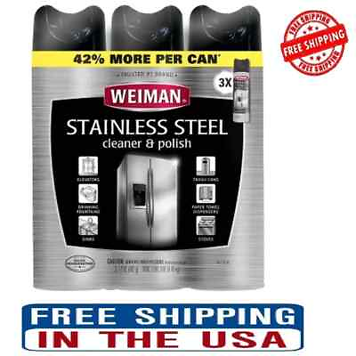 #ad 🔥Weiman Stainless Steel Kitchen and Home Appliance Cleaner amp; Polish 17Oz 3 Pk $20.69