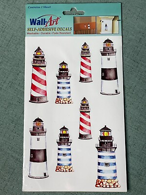 #ad Wall Art Self Adhesive Decals Lighthouse Washable Fade Resistant New $2.00