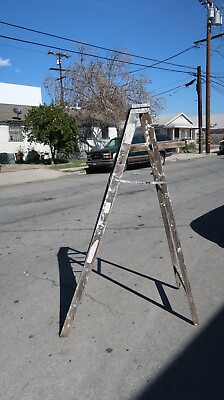 #ad Vintage Wood Ladder Rustic For Home Decor Photo Shoot Folding 67quot; $20.00