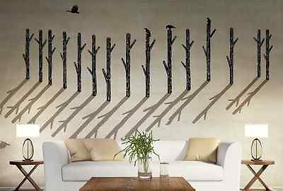 #ad Huge 3D Trees Shadow Birds Paper Wall Print Decal Wall Deco Indoor wall Murals $39.99