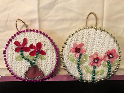 #ad #ad 6quot; Hand made flower wall décor set of 2 t $12.00