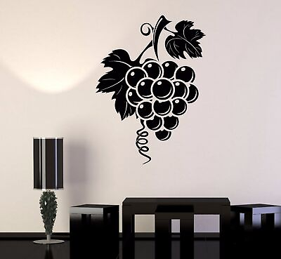 #ad Vinyl Wall Decal Wine Grapes Fruit Food Kitchen Design Stickers 752ig $21.99