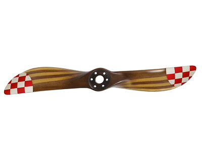 #ad Propeller Laminated Mahogany Wood 31quot; Red Checkered Tips Airplane Aviation Decor $119.99