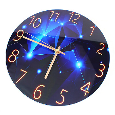 #ad Modern Decorative Silent Wall Clock Diamond Large Wall Clock Blue Round Interior $27.93