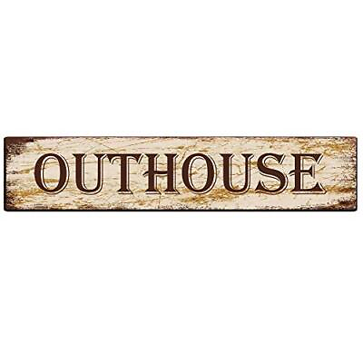 #ad Outhouse Aluminum Metal Plaque Rustic Tin Sign Retro Wall Decor 4x16 In 10x40 $15.56