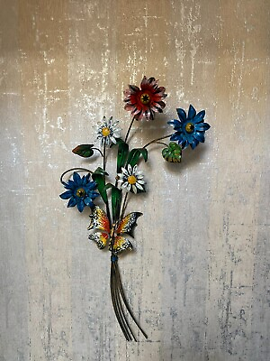 #ad Metal Wire Wall Hanging Decoration Flowers and Butterfly 30quot; $42.00