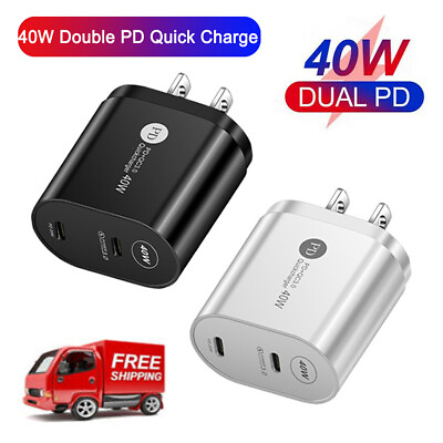 40W USB C Wall Charger Fast Block Type C Charging Cube Brick Box for iPhone 14 $8.91