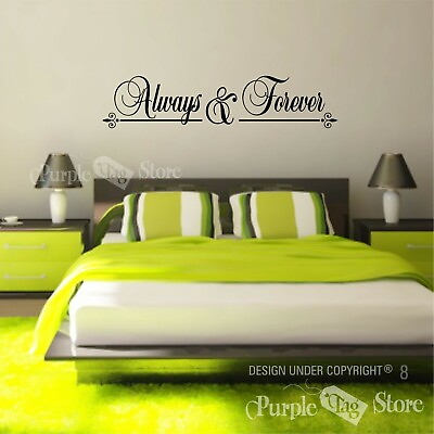 Always and Forever Vinyl Art Classy Home Wall Bedroom Quote Decal Sticker Decor $38.99