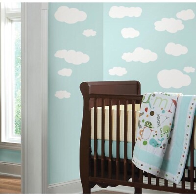 #ad White CLOUDS Peel amp; Stick 19 Wall Decals Baby Nursery Stickers Kids Room Decor $15.99