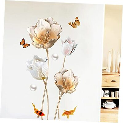 #ad #ad PVC Wall Sticker 3D Flower Waterproof Wall Decals Removable for Tulip $14.45