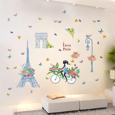 New Removable Wall Decal Paris eiffel tower Girl Sticker Home Room DIY Decor $11.99