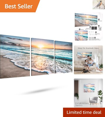 #ad Ocean Wall Art Large Beach Canvas Artwork for Living Room 3 Piece Set $20.97