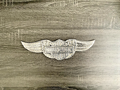 #ad Harley Davidson Pewter Wall Sign Home Decor 13”X3.75” $34.99