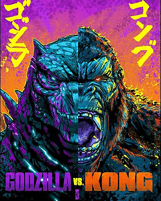 #ad New Art rePrint 2021 Poster Godzilla vs. King Kong collectible Movie Gojira 607 $7.99