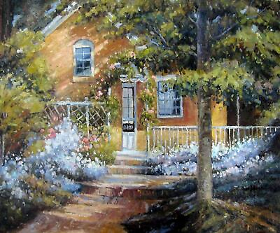 #ad 20x24 inches House stretched Oil Painting Canvas Handmade Art Wall Decor mo404 $60.00