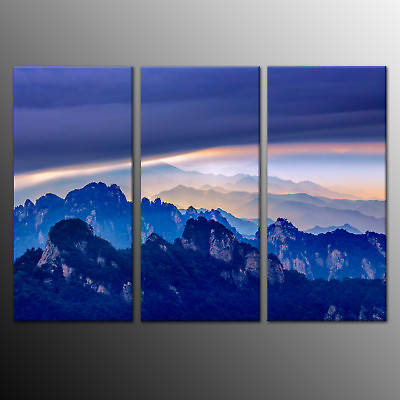 #ad #ad Home Decor Wall Art Painting Canvas Prints Blue Mountain Picture 3pcs No Frame AU $38.00