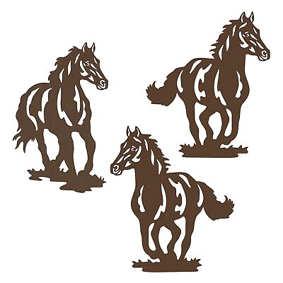 #ad Metal Horse wall Art décor 9.2inch set of 3 Rustic Concise Western Horse Deco... $31.41