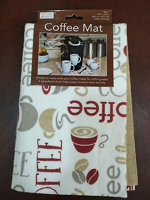 #ad Kitchen Basics Coffee Mat New Multi Color Coffee Theme $12.33