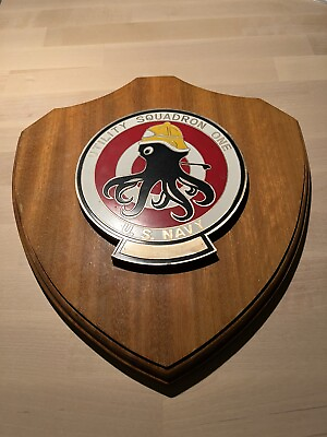 #ad Utility squadron one U.S. Navy WALL plaque Korean War Very Rare Item $120.00