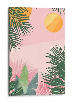 #ad Tropical Sunrise Palm Canvas Art Print Modern Home Decor $70.29