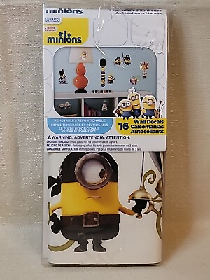 #ad Minions Movie Peelamp;Stick Wall Decal Stickers 16 Count Removable Repositionable $14.99