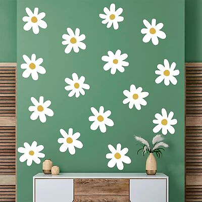 #ad 36 Pcs Daisy Wall Decals Peel and Stick Floral Stickers for Kids Girls Nursery $15.25