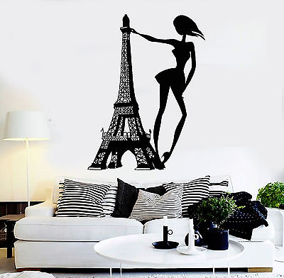 #ad #ad Vinyl Wall Decal Paris Woman Eiffel Tower Fashion Girl Room Stickers ig4363 $21.99