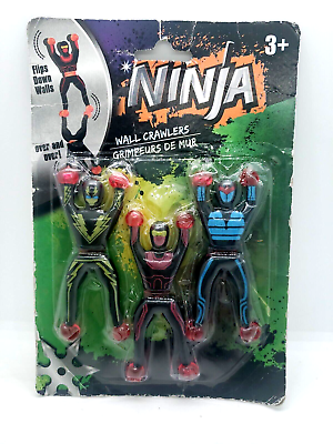 Ninja Wall Crawlers Flips Down Walls Over and Over Pack of 3 Gold Red Blue $12.99
