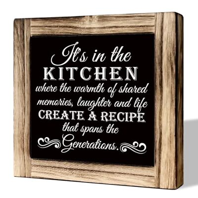 #ad Kitchen Sign Rustic Wooden Tabletop Decor Sign Inspirational Kitchen Decor... $24.79