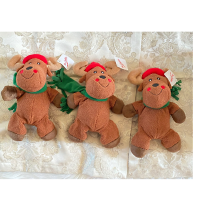 #ad Mrs. Fields Stuffed Animal Christmas Reindeers Holiday Cheer Decor 3 Pcs $19.09